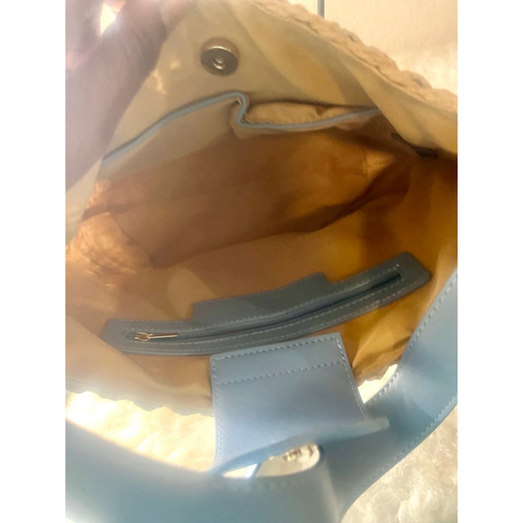 Likedreams Sunset Straw Tote in Ash Blue Medium Size - Picture 4 of 7